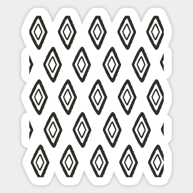 Mudcloth Pattern Minimalist  Abstract  Geometric Shapes Boho  Pattern Sticker by zedonee